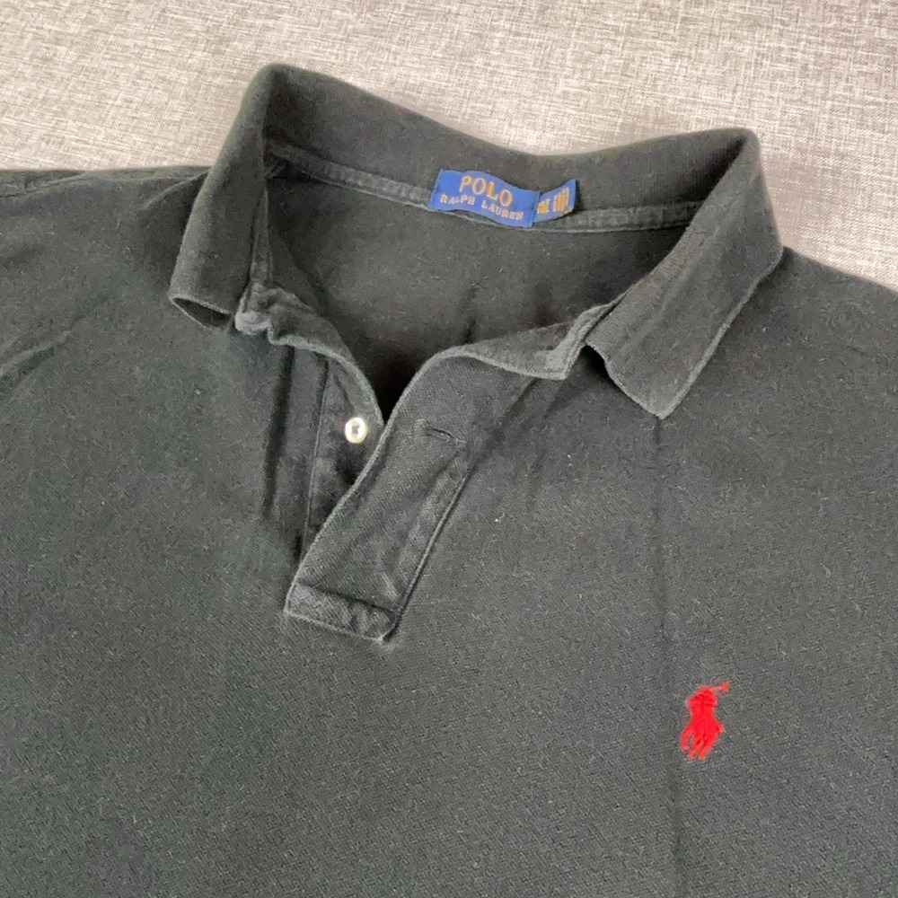 Polo Ralph Lauren Polo Shirt Mens XL Black Cotton Classic Short Sleeve Pony Logo